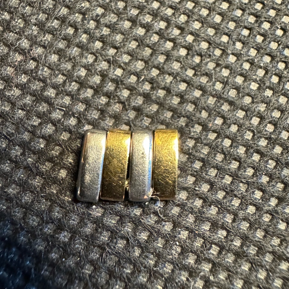 Cartier Ladies Panthere 15mm watch band links, 2, 18Kt gold and 2 steel.